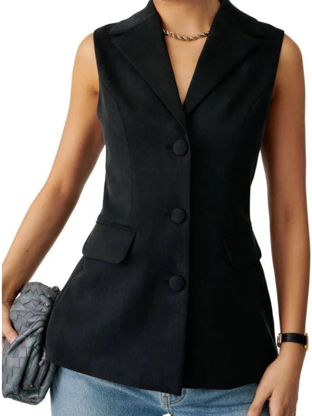 Reformation Billie Vest in Black size Small